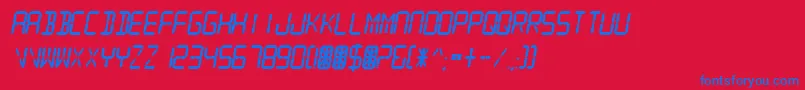 DigitalReadoutThick Font – Blue Fonts on Red Background