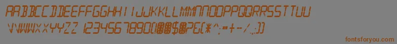 DigitalReadoutThick Font – Brown Fonts on Gray Background