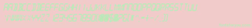 フォントDigitalReadoutThick – ピンクの背景に緑の文字