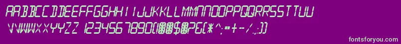 Шрифт DigitalReadoutThick – зелёные шрифты на фиолетовом фоне