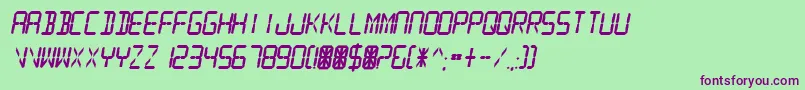DigitalReadoutThick Font – Purple Fonts on Green Background