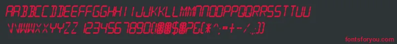 DigitalReadoutThick Font – Red Fonts on Black Background