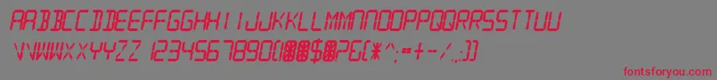 フォントDigitalReadoutThick – 赤い文字の灰色の背景