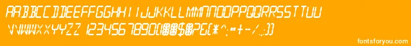 DigitalReadoutThick Font – White Fonts on Orange Background