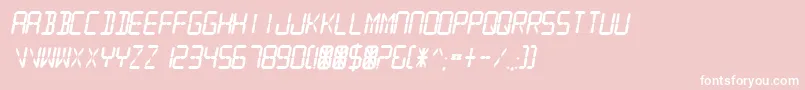 DigitalReadoutThick Font – White Fonts on Pink Background