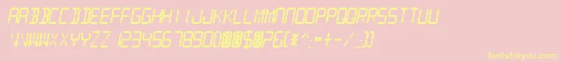 DigitalReadoutThick Font – Yellow Fonts on Pink Background