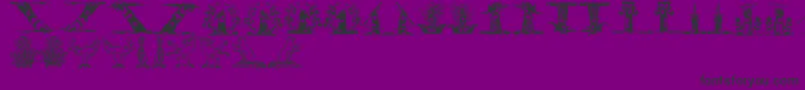 Helmbuschcrestsymbols Font – Black Fonts on Purple Background