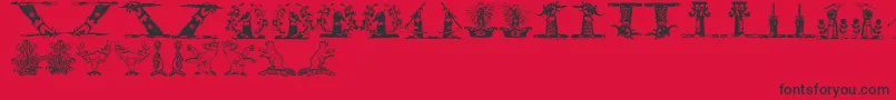 Helmbuschcrestsymbols Font – Black Fonts on Red Background