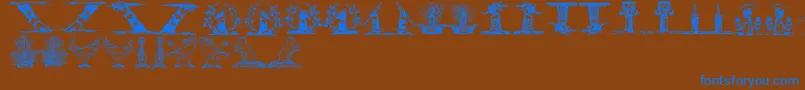 Helmbuschcrestsymbols Font – Blue Fonts on Brown Background