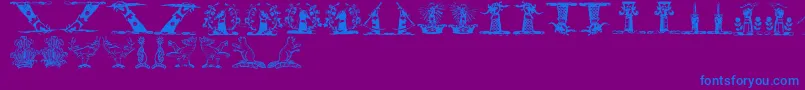 Helmbuschcrestsymbols Font – Blue Fonts on Purple Background