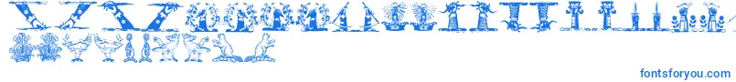 Helmbuschcrestsymbols Font – Blue Fonts on White Background