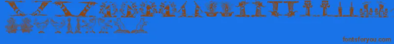Helmbuschcrestsymbols Font – Brown Fonts on Blue Background