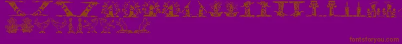 Helmbuschcrestsymbols Font – Brown Fonts on Purple Background