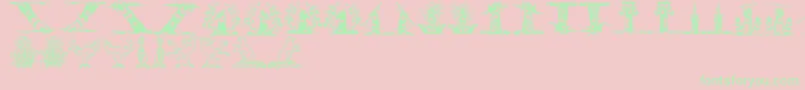 Helmbuschcrestsymbols Font – Green Fonts on Pink Background