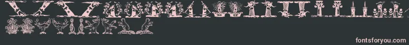 Helmbuschcrestsymbols Font – Pink Fonts on Black Background