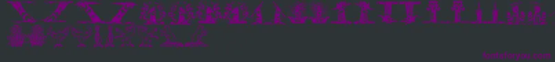 Шрифт Helmbuschcrestsymbols – фиолетовые шрифты на чёрном фоне
