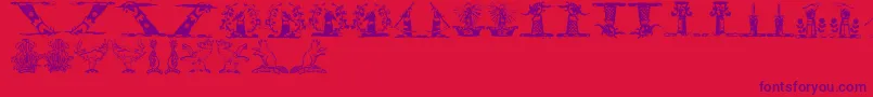 Helmbuschcrestsymbols Font – Purple Fonts on Red Background