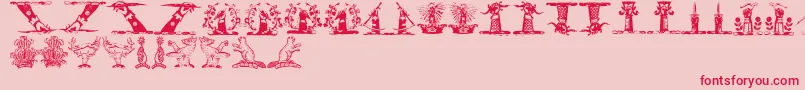 Helmbuschcrestsymbols Font – Red Fonts on Pink Background
