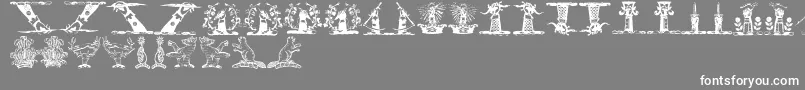 Helmbuschcrestsymbols Font – White Fonts on Gray Background