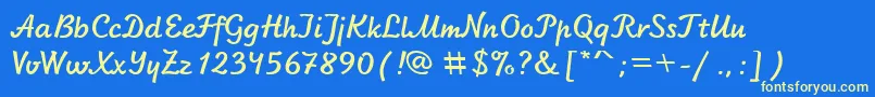 SanasoftLetter.Kz Font – Yellow Fonts on Blue Background