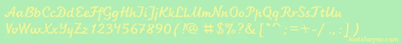 SanasoftLetter.Kz Font – Yellow Fonts on Green Background