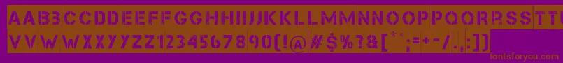 TakeCover Font – Brown Fonts on Purple Background