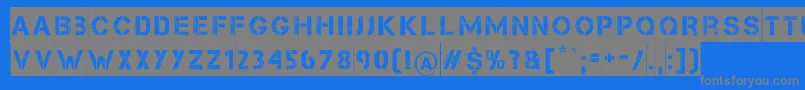 TakeCover Font – Gray Fonts on Blue Background
