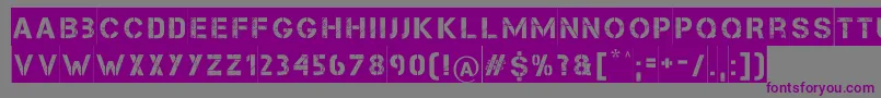 TakeCover Font – Purple Fonts on Gray Background