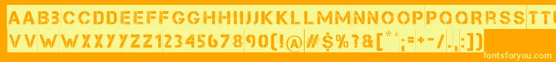 TakeCover Font – Yellow Fonts on Orange Background
