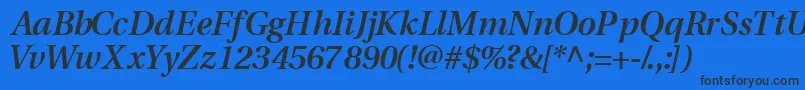 VeracitysskSemibolditalic Font – Black Fonts on Blue Background