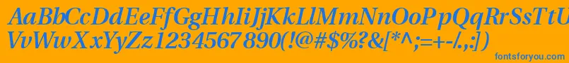 VeracitysskSemibolditalic Font – Blue Fonts on Orange Background
