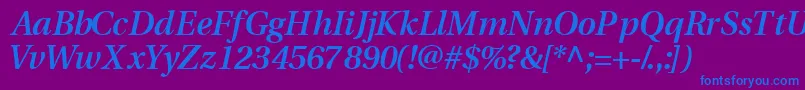 VeracitysskSemibolditalic Font – Blue Fonts on Purple Background