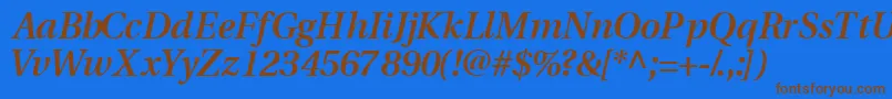 VeracitysskSemibolditalic Font – Brown Fonts on Blue Background