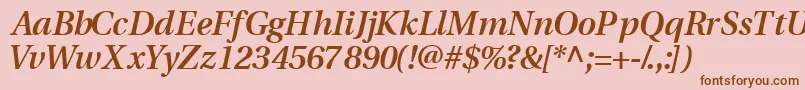 VeracitysskSemibolditalic Font – Brown Fonts on Pink Background