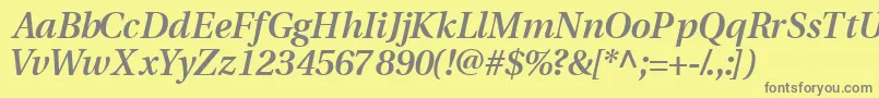 VeracitysskSemibolditalic Font – Gray Fonts on Yellow Background