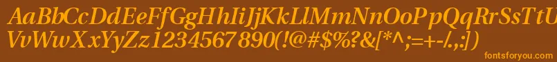 VeracitysskSemibolditalic Font – Orange Fonts on Brown Background