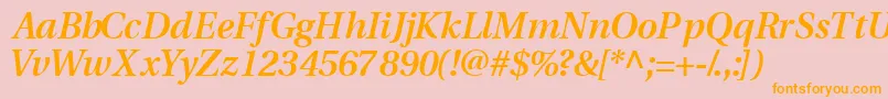 VeracitysskSemibolditalic Font – Orange Fonts on Pink Background