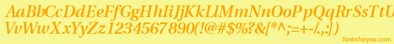 VeracitysskSemibolditalic Font – Orange Fonts on Yellow Background