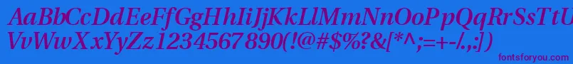 VeracitysskSemibolditalic Font – Purple Fonts on Blue Background