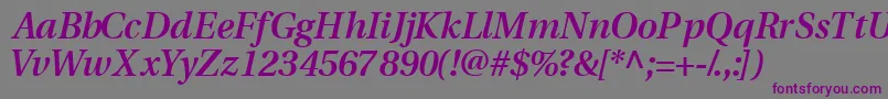 VeracitysskSemibolditalic-fontti – violetit fontit harmaalla taustalla