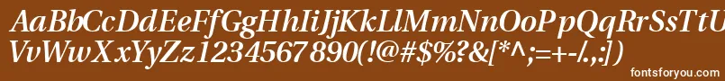 VeracitysskSemibolditalic-Schriftart – Weiße Schriften auf braunem Hintergrund