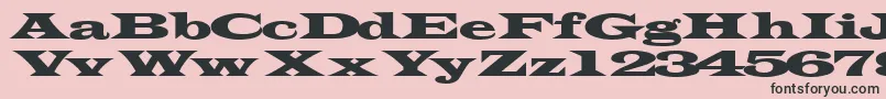 Czcionka Transverseexpandedssk – czarne czcionki na różowym tle
