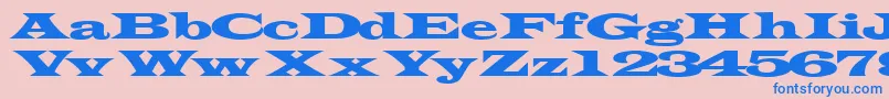 Transverseexpandedssk-fontti – siniset fontit vaaleanpunaisella taustalla
