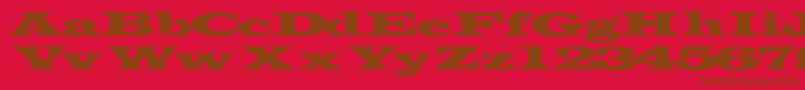 フォントTransverseexpandedssk – 赤い背景に茶色の文字