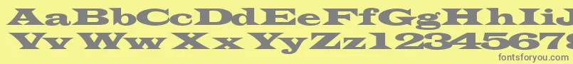Transverseexpandedssk-fontti – harmaat kirjasimet keltaisella taustalla