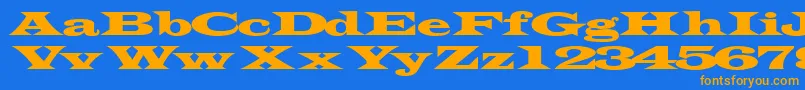 Transverseexpandedssk Font – Orange Fonts on Blue Background