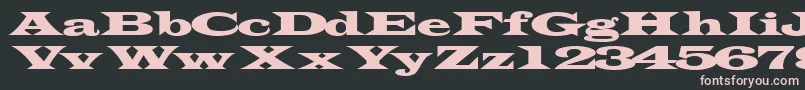 Transverseexpandedssk-fontti – vaaleanpunaiset fontit mustalla taustalla