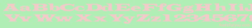 Czcionka Transverseexpandedssk – różowe czcionki na zielonym tle