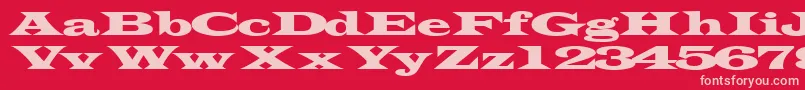Transverseexpandedssk-fontti – vaaleanpunaiset fontit punaisella taustalla