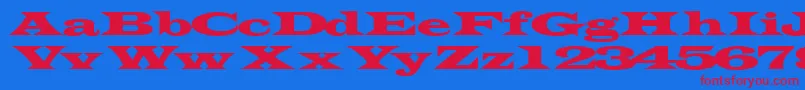 Transverseexpandedssk Font – Red Fonts on Blue Background